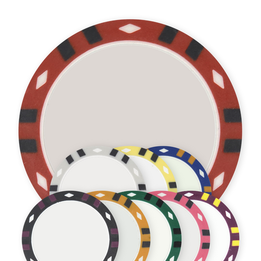 9 colors 13.5 gram clay composite 12-Stripe poker chip - Insert & UV ready