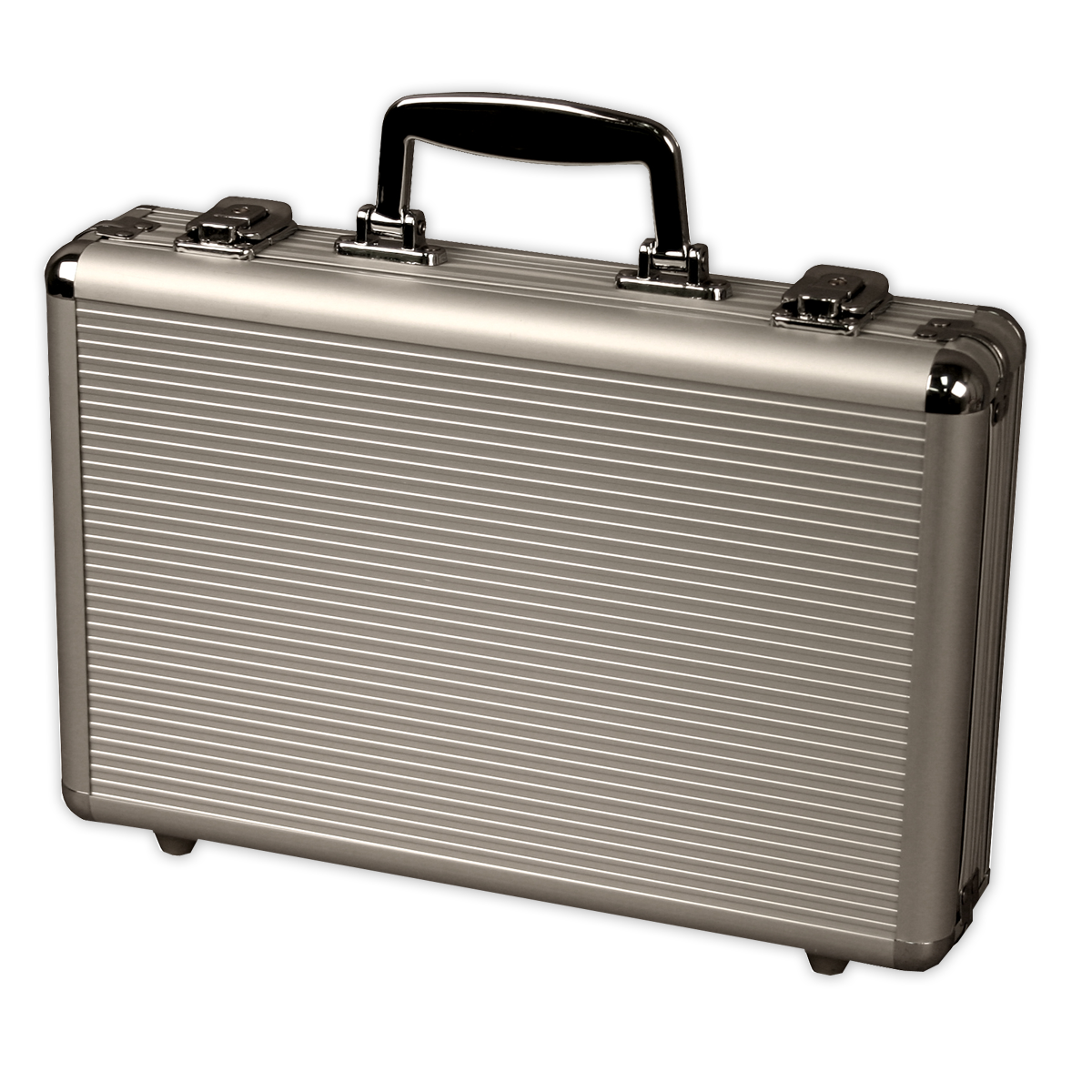 Aluminum poker chips case with room for 300 chips - exterior view