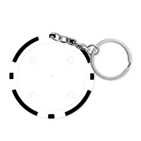 8-Stripe Blank Poker Chip Keyring (11.5g) – Insert Ready - Black