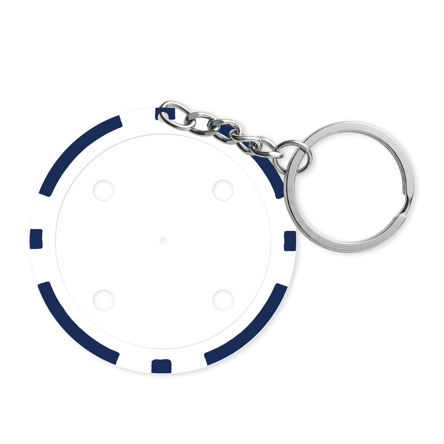 Blue 8-stripe poker chip keyring - Insert ready