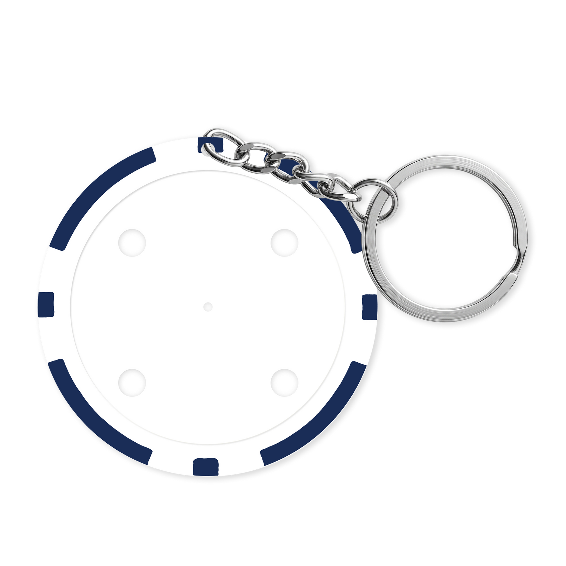 Blue 8-stripe poker chip keyring - Insert ready