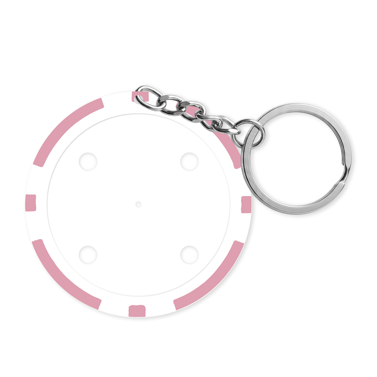 Pink 8-stripe poker chip keyring - Insert ready