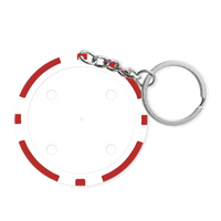8-Stripe Blank Poker Chip Keyring (11.5g) – Insert Ready - Red