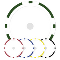 Magnetic 8-Stripe Blank Poker Chips Sample Pack – 11.5g – Insert Ready – Recessed Center