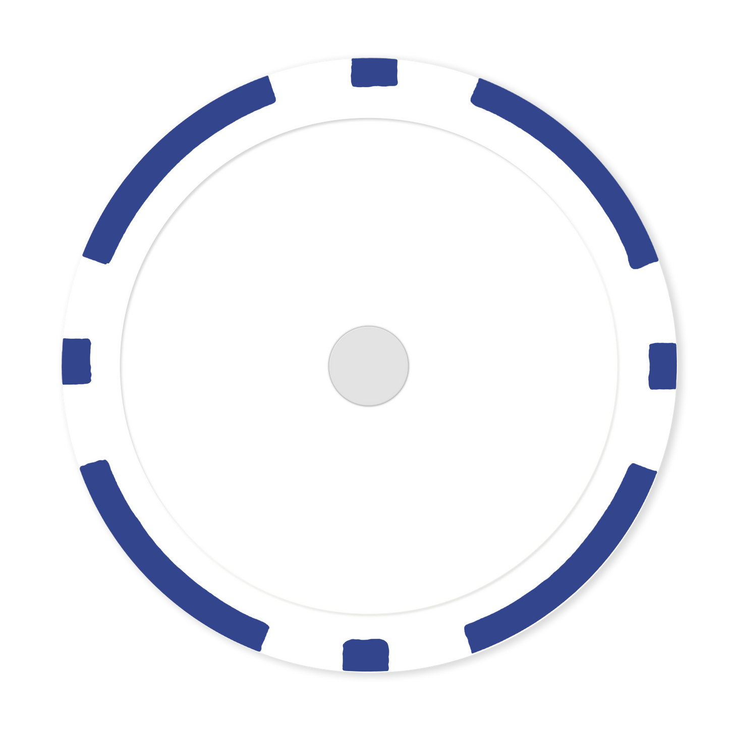 Blue 8-Stripe 11 .5 gram clay composite magnetic poker chip  - Insert ready