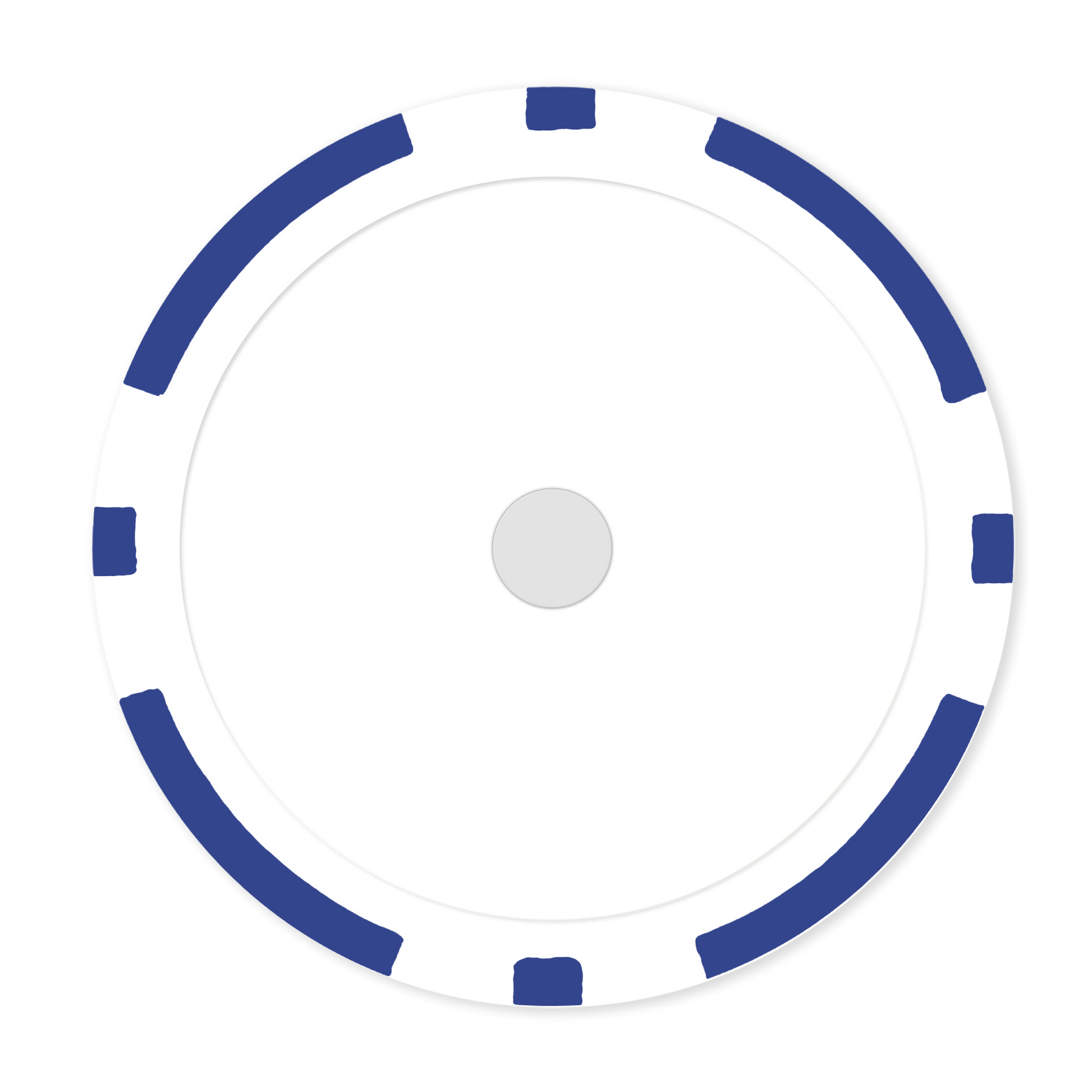Blue 8-Stripe 11 .5 gram clay composite magnetic poker chip  - Insert ready