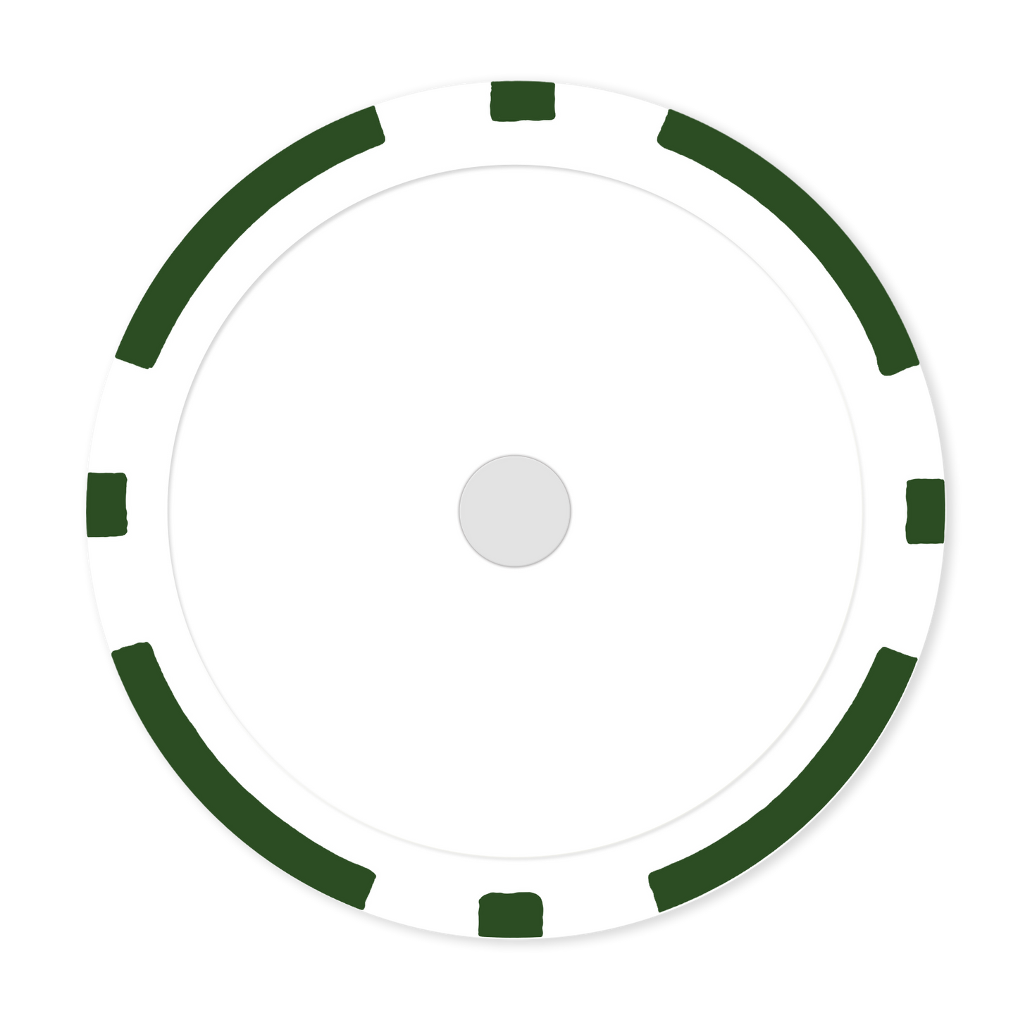 Green 8-Stripe 11 .5 gram clay composite magnetic poker chip  - Insert ready