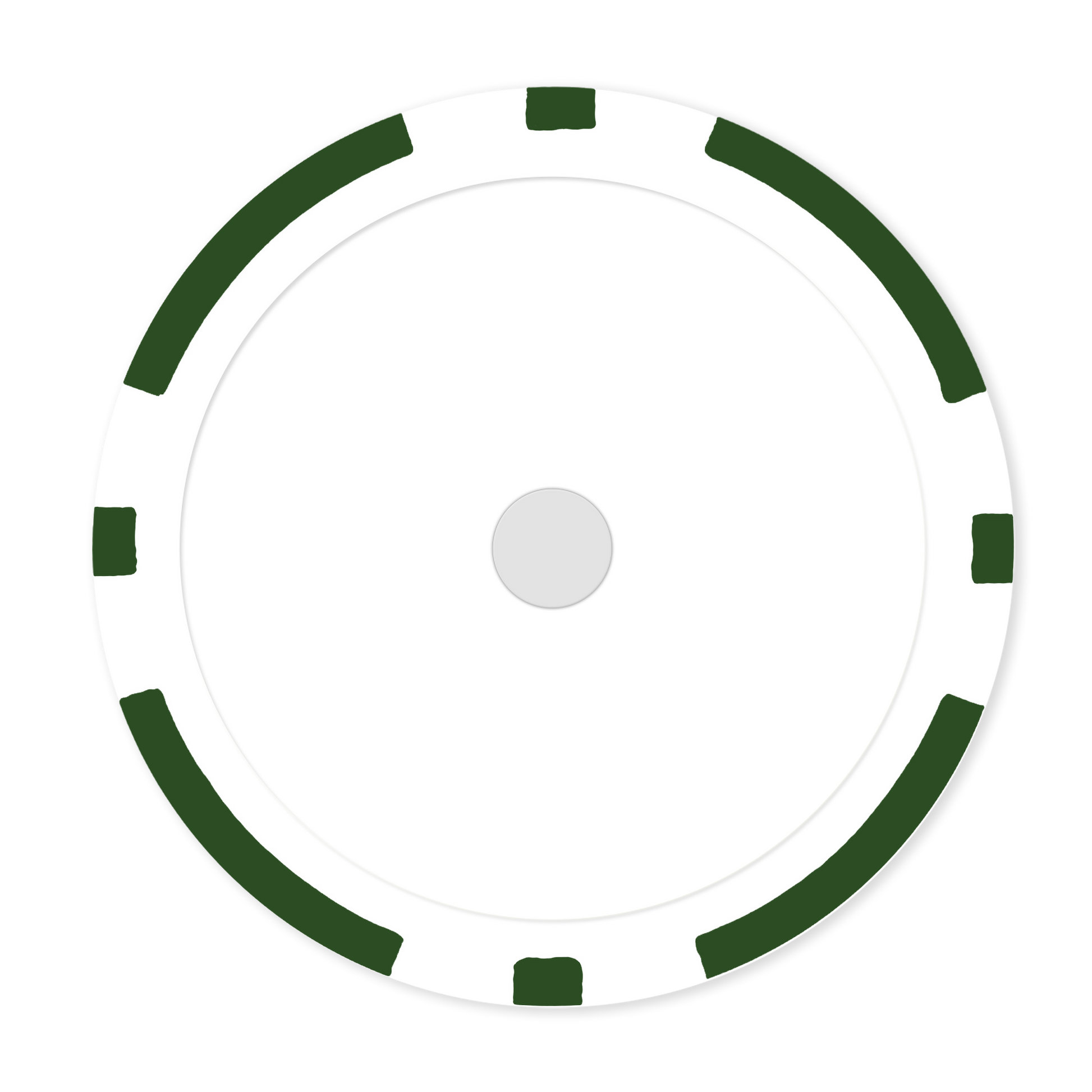 Green 8-Stripe 11 .5 gram clay composite magnetic poker chip  - Insert ready