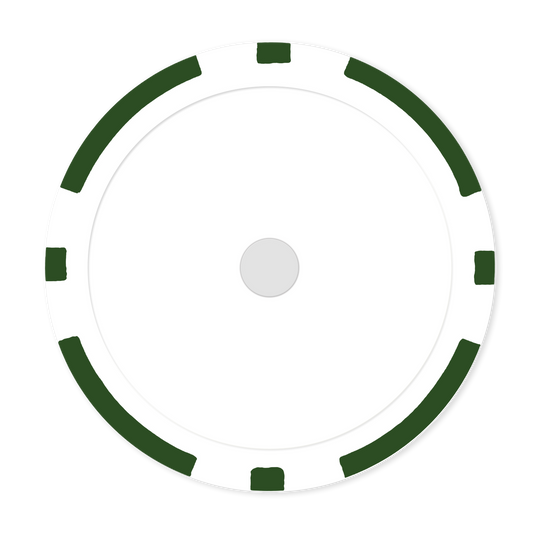 Green 8-Stripe 11 .5 gram clay composite magnetic poker chip  - Insert ready