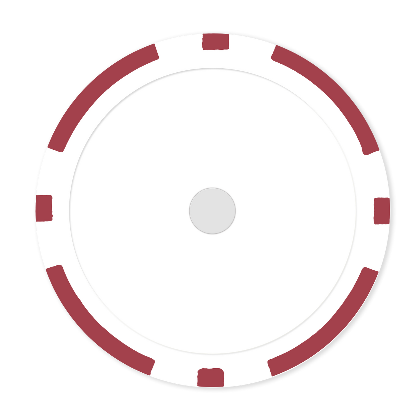 Red 8-Stripe 11 .5 gram clay composite magnetic poker chip  - Insert ready