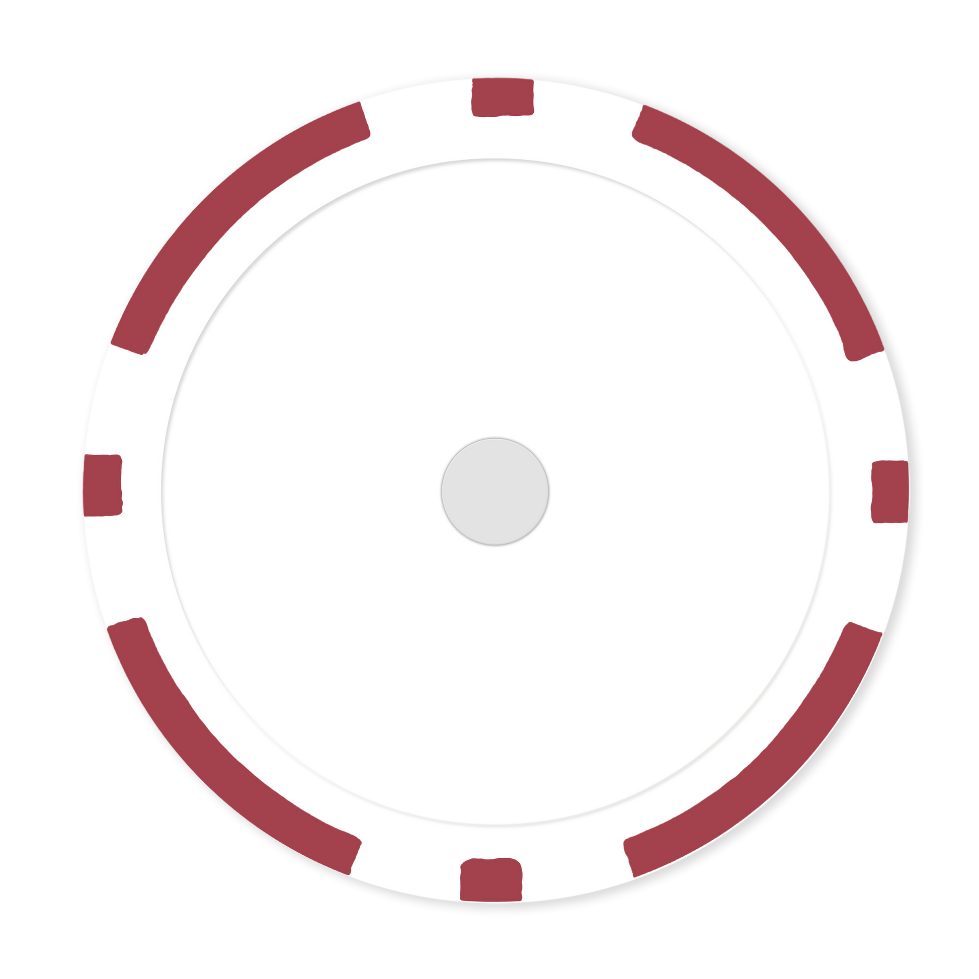 Red 8-Stripe 11 .5 gram clay composite magnetic poker chip  - Insert ready