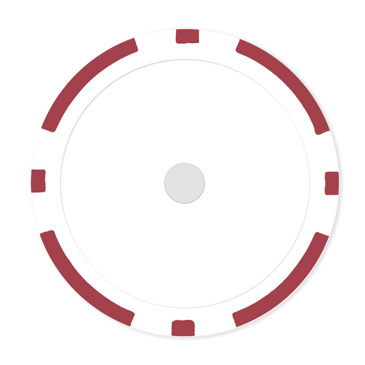 Red 8-Stripe 11 .5 gram clay composite magnetic poker chip  - Insert ready