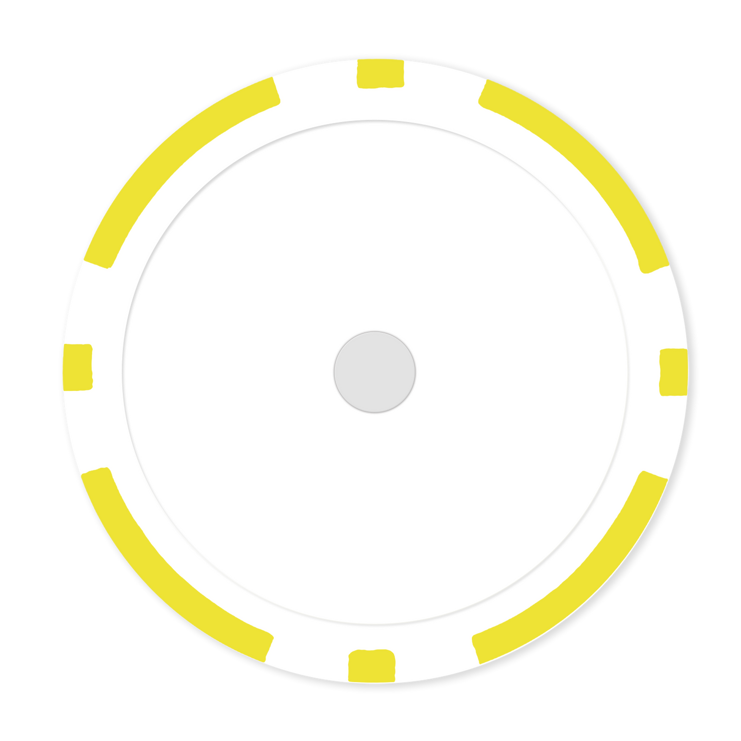 Yellow 8-Stripe 11 .5 gram clay composite magnetic poker chip  - Insert ready