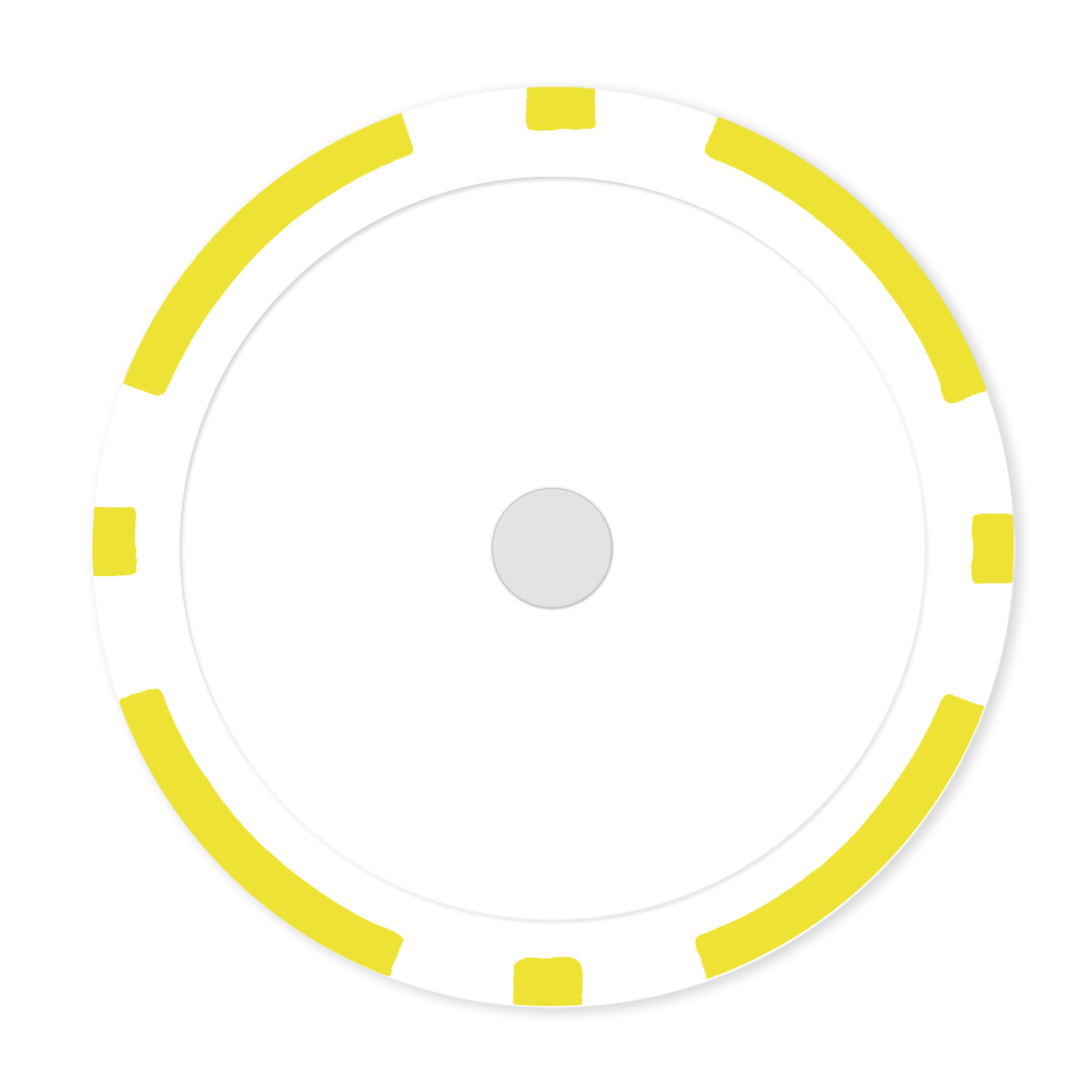 Yellow 8-Stripe 11 .5 gram clay composite magnetic poker chip  - Insert ready