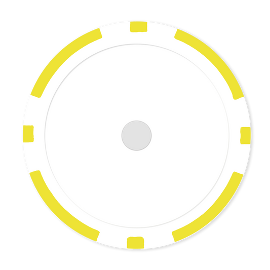 Yellow 8-Stripe 11 .5 gram clay composite magnetic poker chip  - Insert ready
