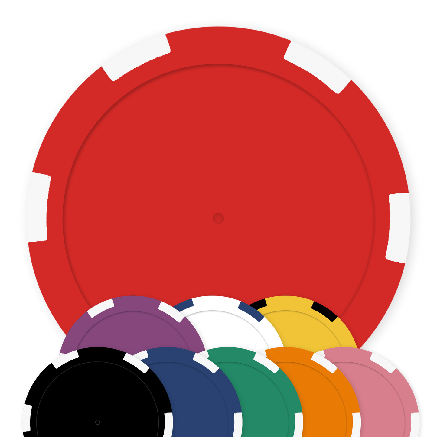 11 .5 gram clay composite 6-stripe poker chip - Insert ready - 9 colors