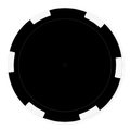 6-Stripe Insert-Ready Blank Poker Chips – 11.5g – Recessed Center – Black