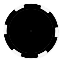 6-Stripe Insert-Ready Blank Poker Chips – 11.5g – Recessed Center – Black