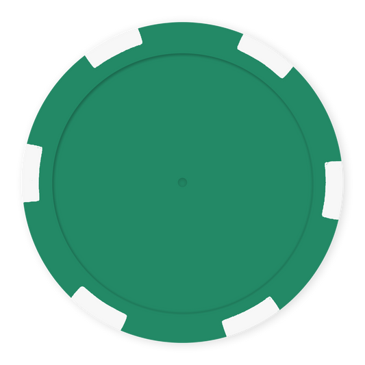 Green 11 .5 gram clay composite 6-stripe poker chip - Insert ready