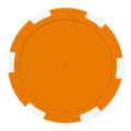 6-Stripe Insert-Ready Blank Poker Chips – 11.5g – Recessed Center – Orange