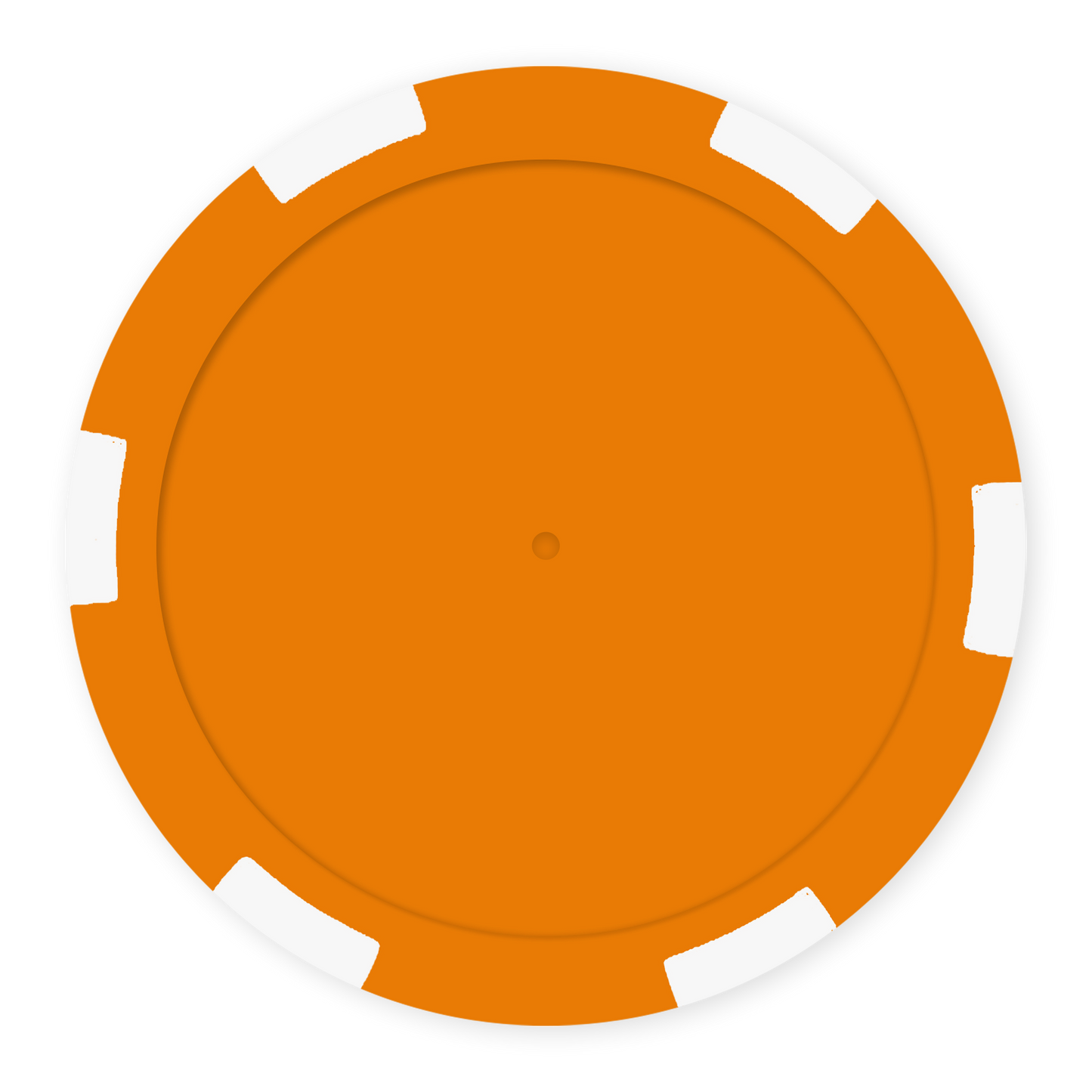 Orange 11 .5 gram clay composite 6-stripe poker chip - Insert ready