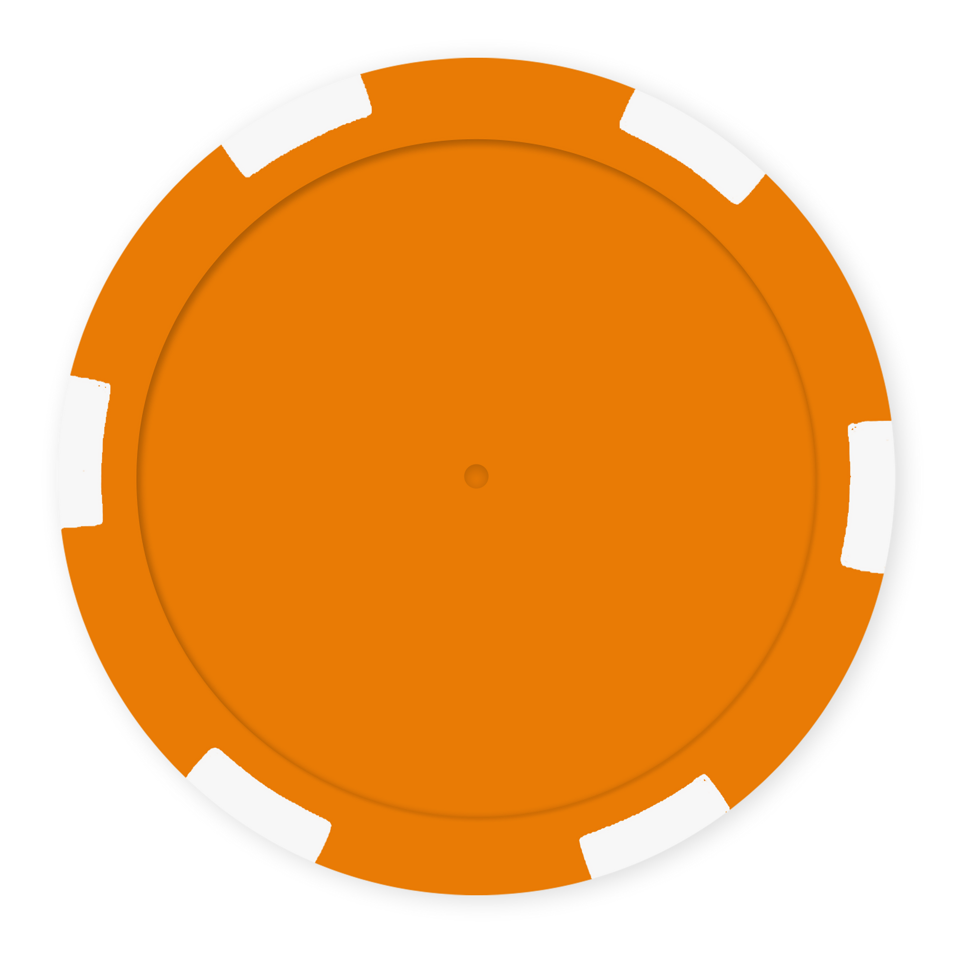Orange 11 .5 gram clay composite 6-stripe poker chip - Insert ready