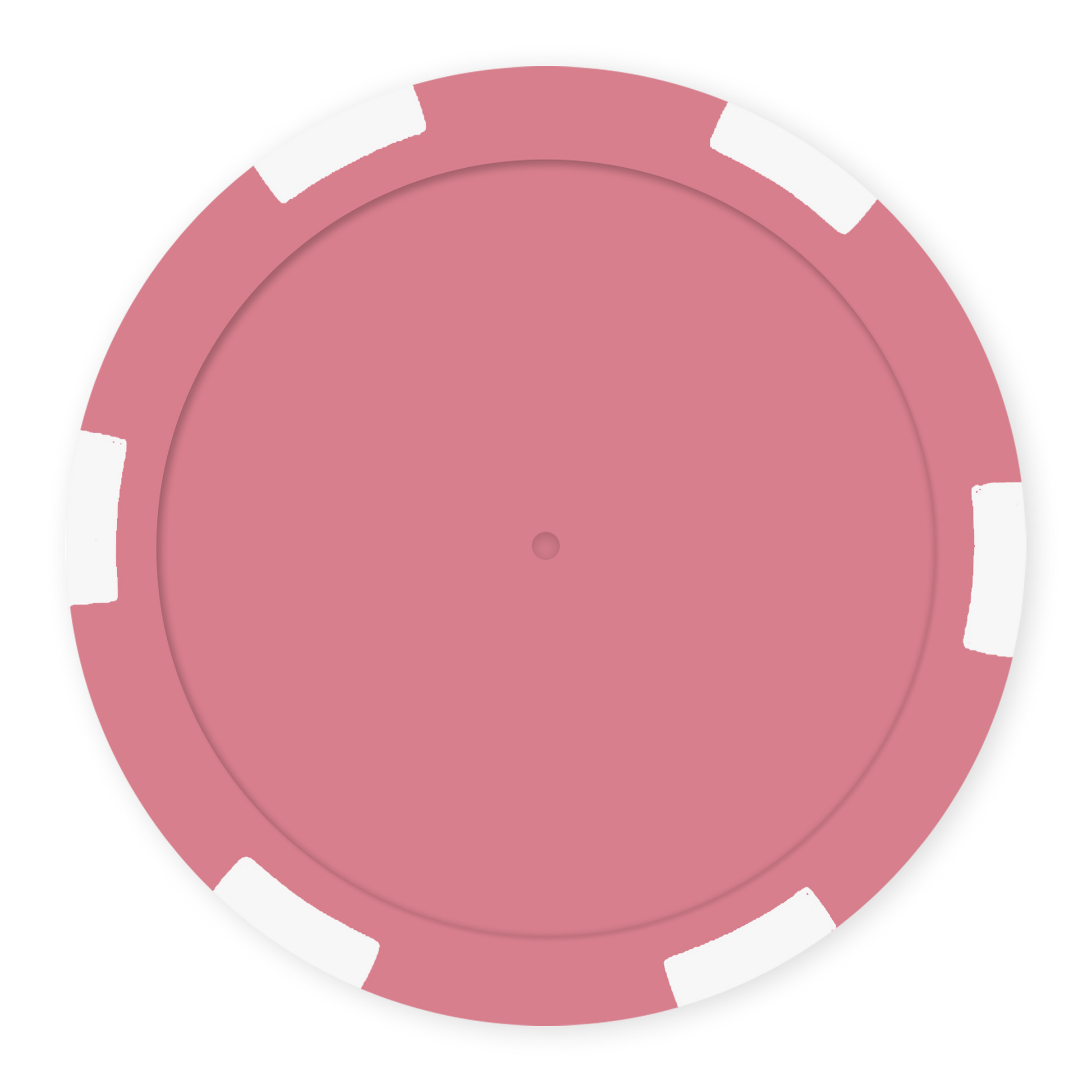 Pink 11 .5 gram clay composite 6-stripe poker chip - Insert ready