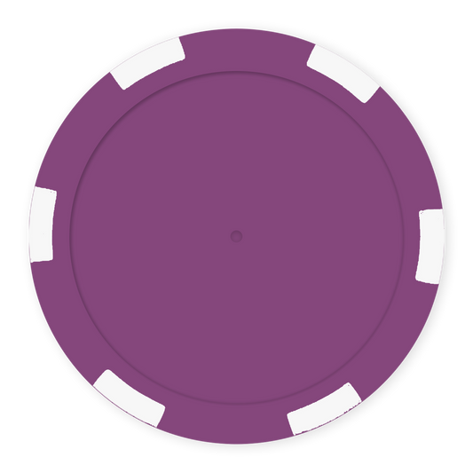 Purple 11 .5 gram clay composite 6-stripe poker chip - Insert ready
