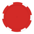 6-Stripe Insert-Ready Blank Poker Chips – 11.5g – Recessed Center – Red