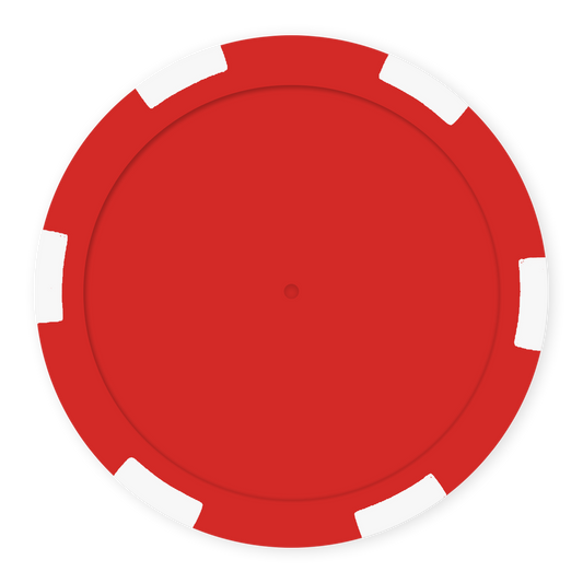 Red 11 .5 gram clay composite 6-stripe poker chip - Insert ready