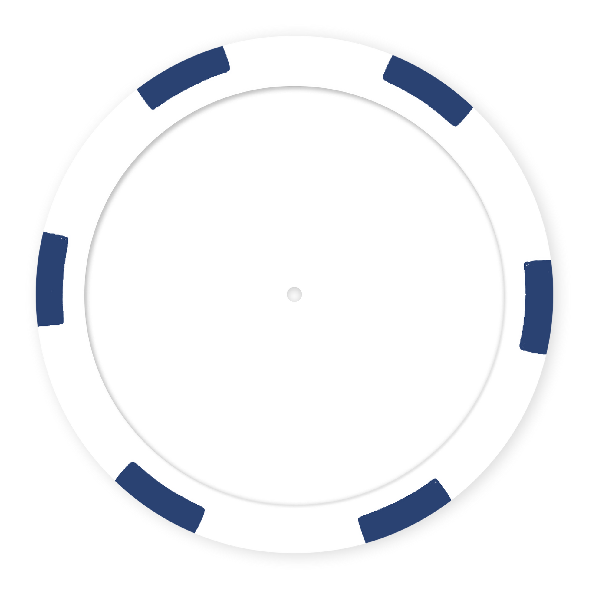 White 11 .5 gram clay composite 6-stripe poker chip - Insert ready