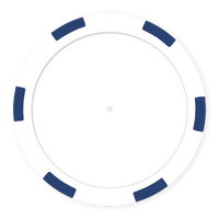 6-Stripe Insert-Ready Blank Poker Chips – 11.5g – Recessed Center – White