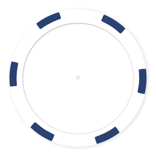 White 11 .5 gram clay composite 6-stripe poker chip - Insert ready