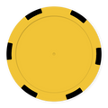 6-Stripe Insert-Ready Blank Poker Chips – 11.5g – Recessed Center – Yellow