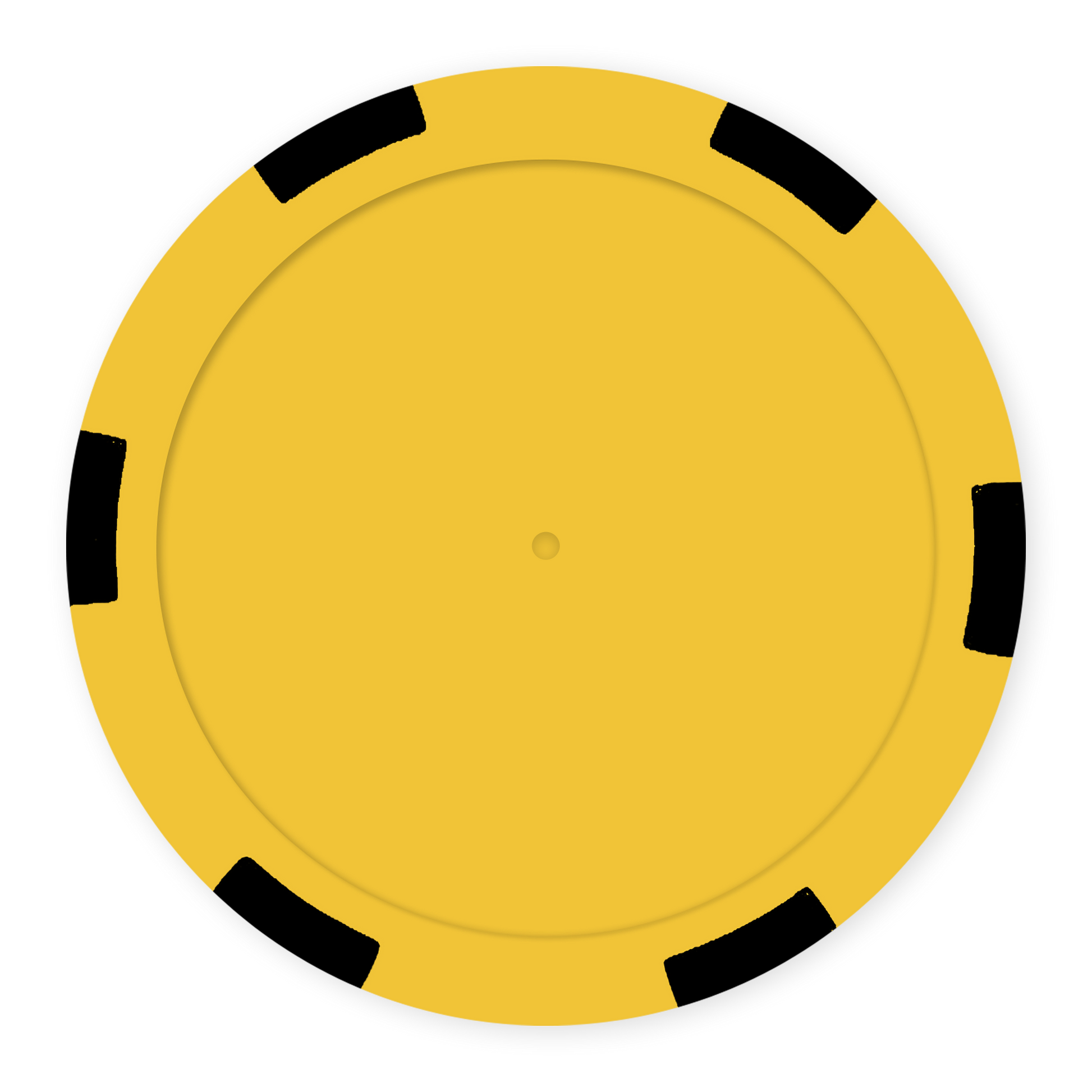Yellow  11 .5 gram clay composite 6-stripe poker chip - Insert ready