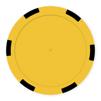 6-Stripe Insert-Ready Blank Poker Chips – 11.5g – Recessed Center – Yellow