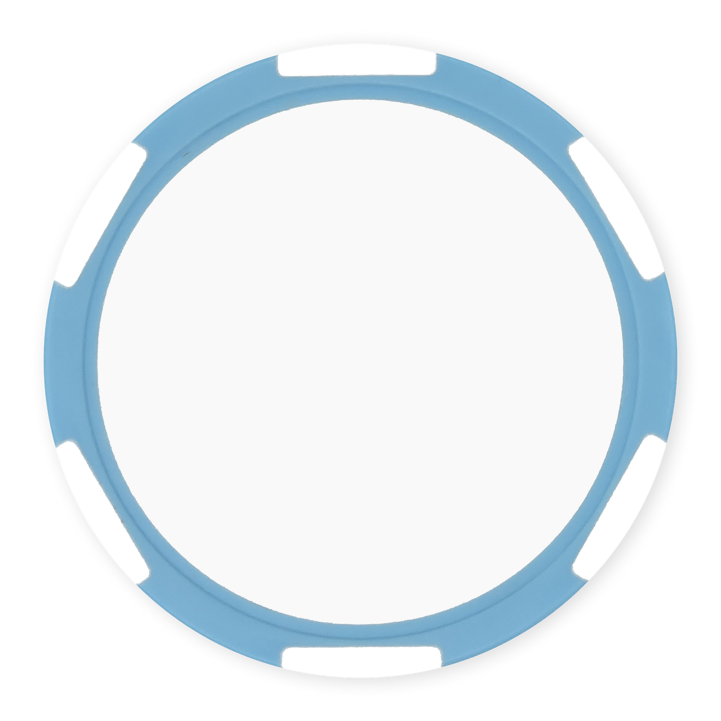 Baby Blue 11 gram clay composite poker chip with six stripes, UV direct print ready
