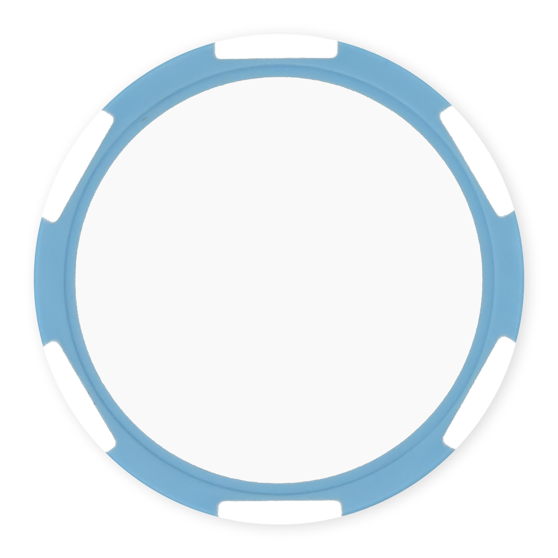 Baby Blue 11 gram clay composite poker chip with six stripes, UV direct print ready
