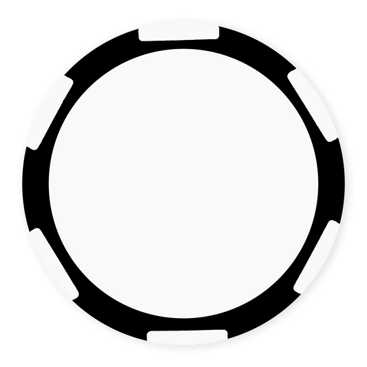 Black 11 gram clay composite poker chip with six stripes, UV direct print ready
