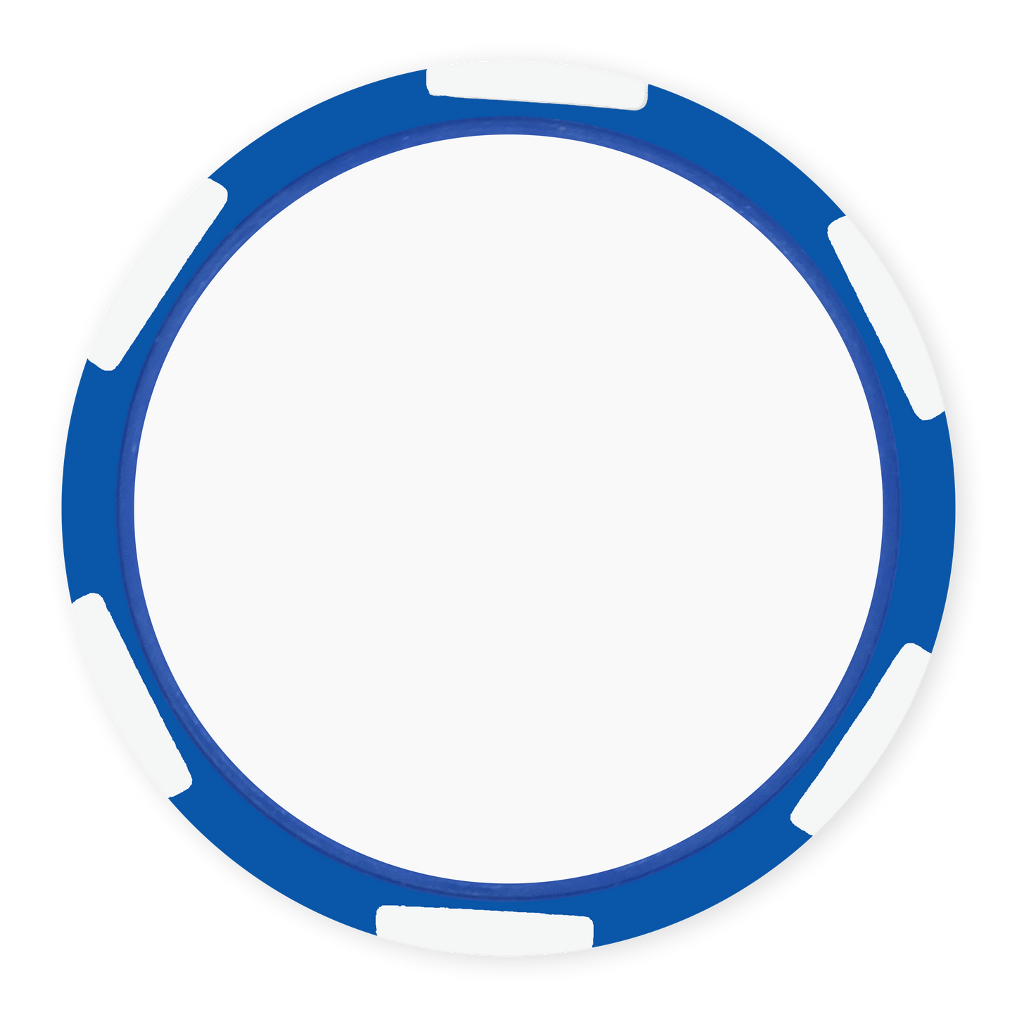 Blue 11 gram clay composite poker chip with six stripes, UV direct print ready
