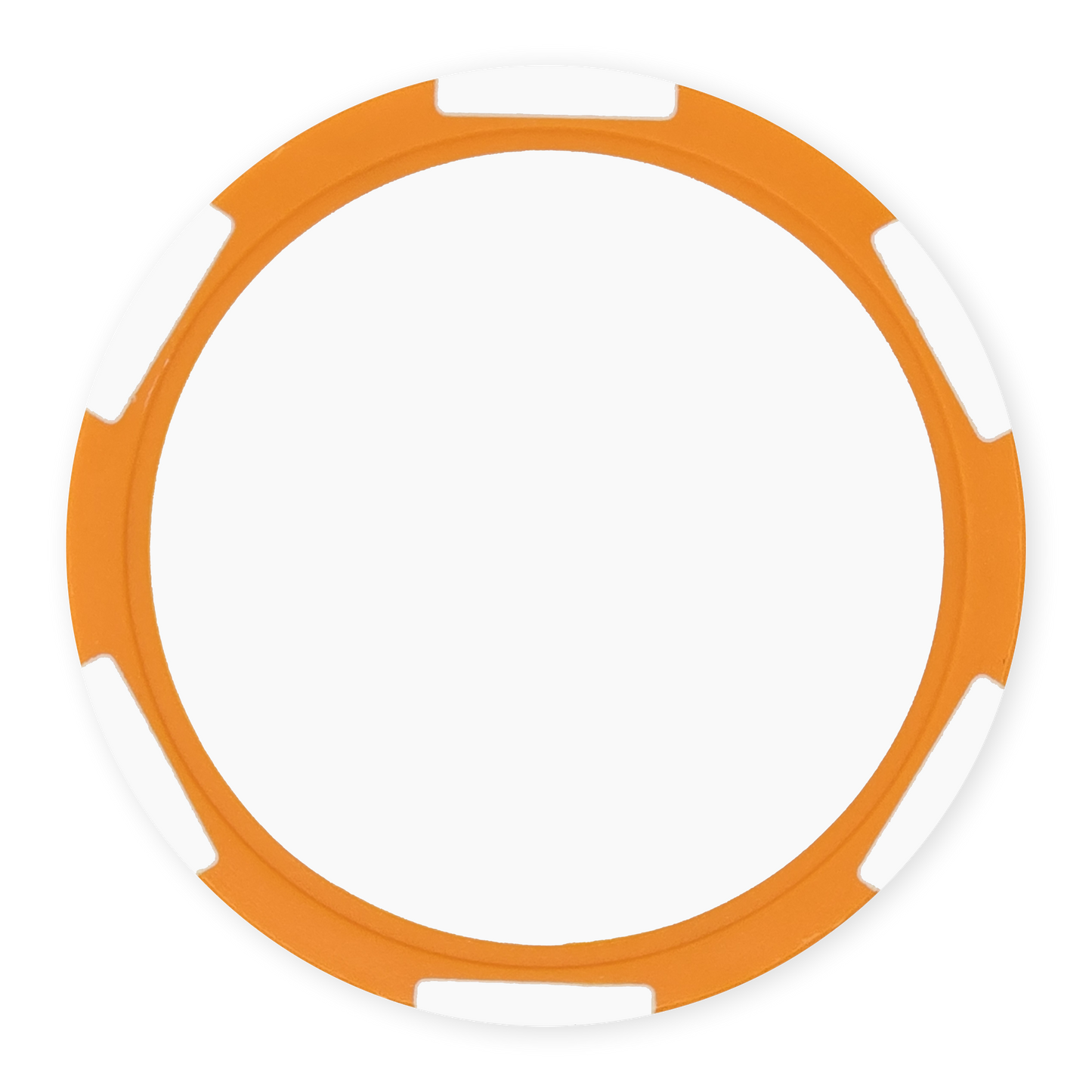 Orange 11 gram clay composite poker chip with six stripes, UV direct print ready
