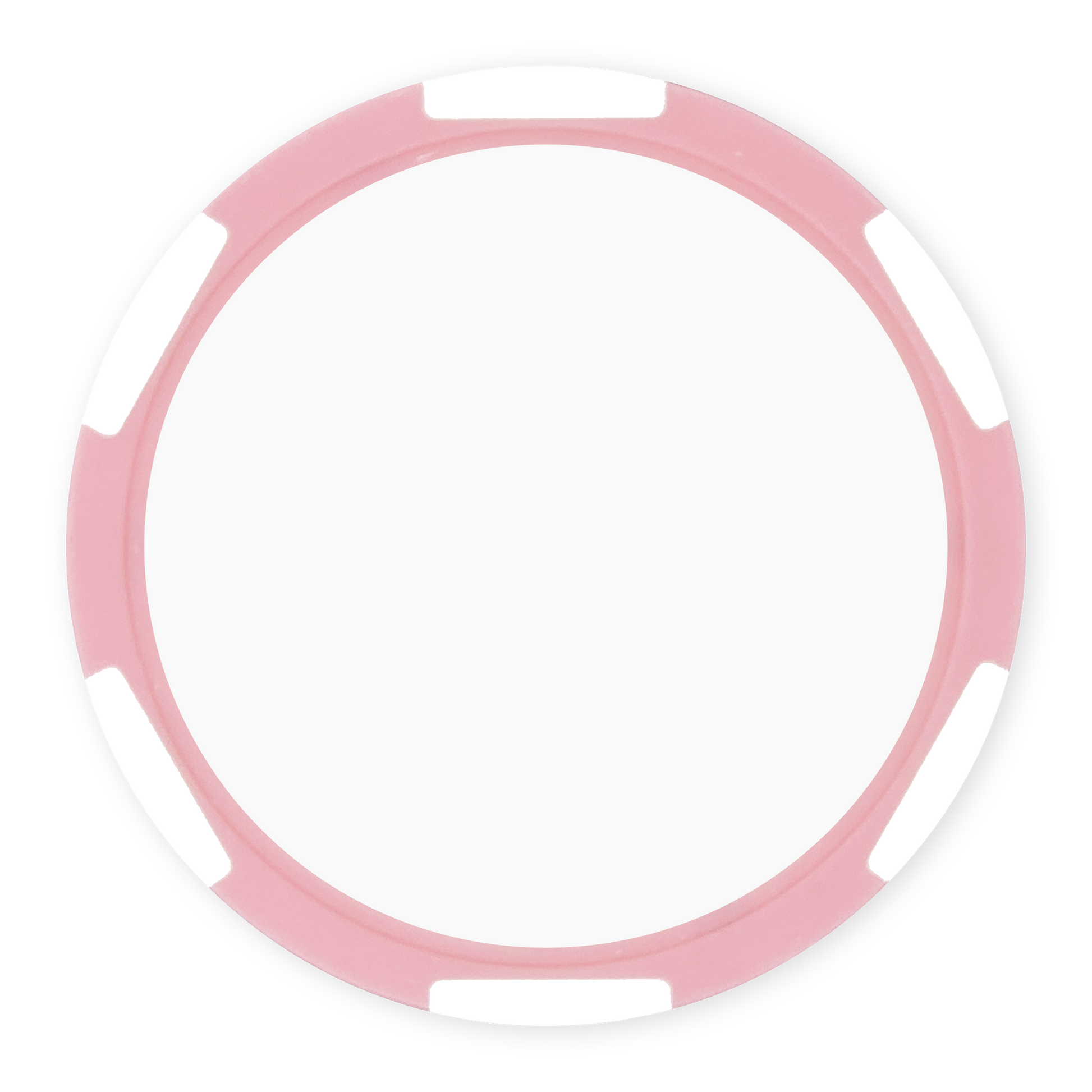Pink 11 gram clay composite poker chip with six stripes, UV direct print ready
