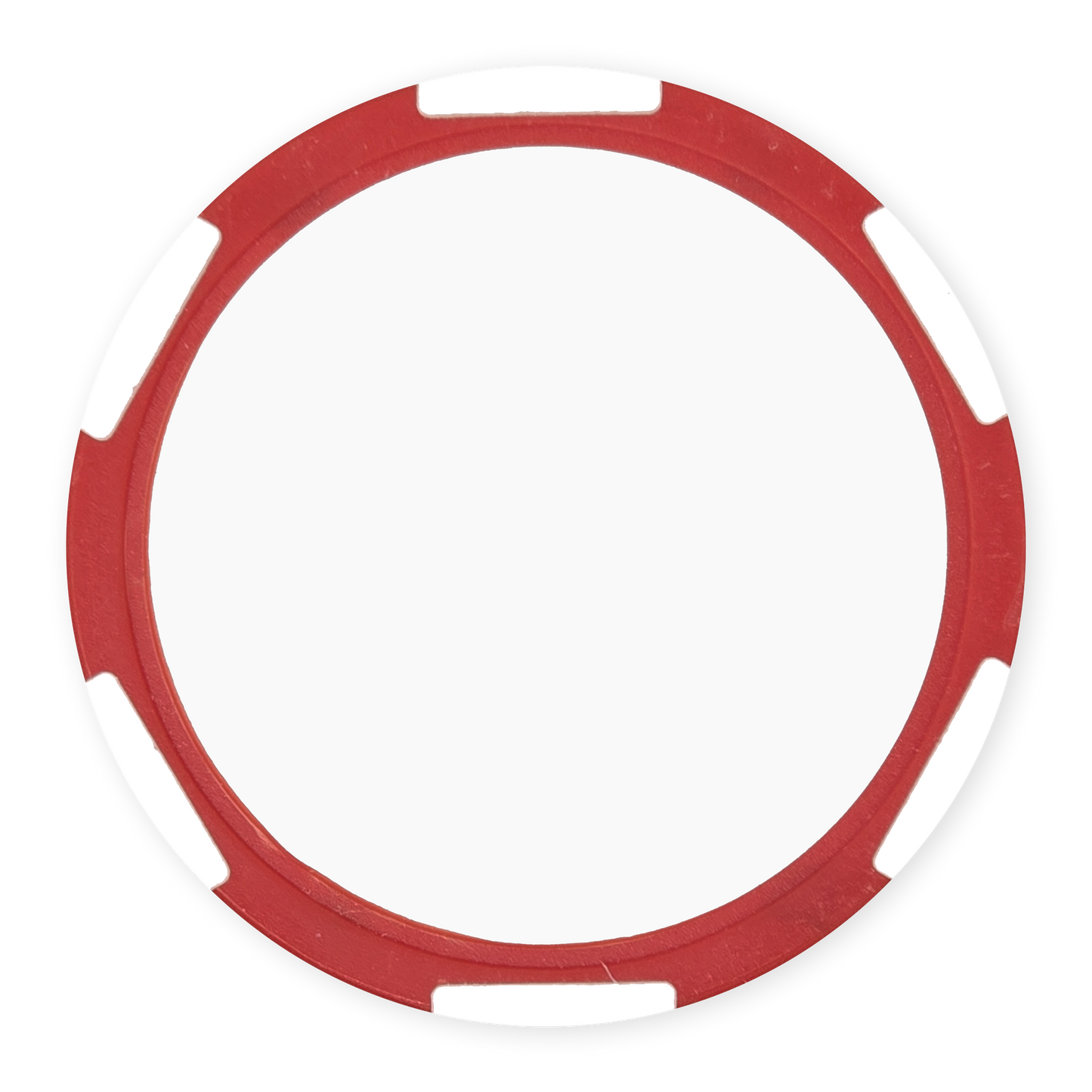 Red 11 gram clay composite poker chip with six stripes, UV direct print ready
