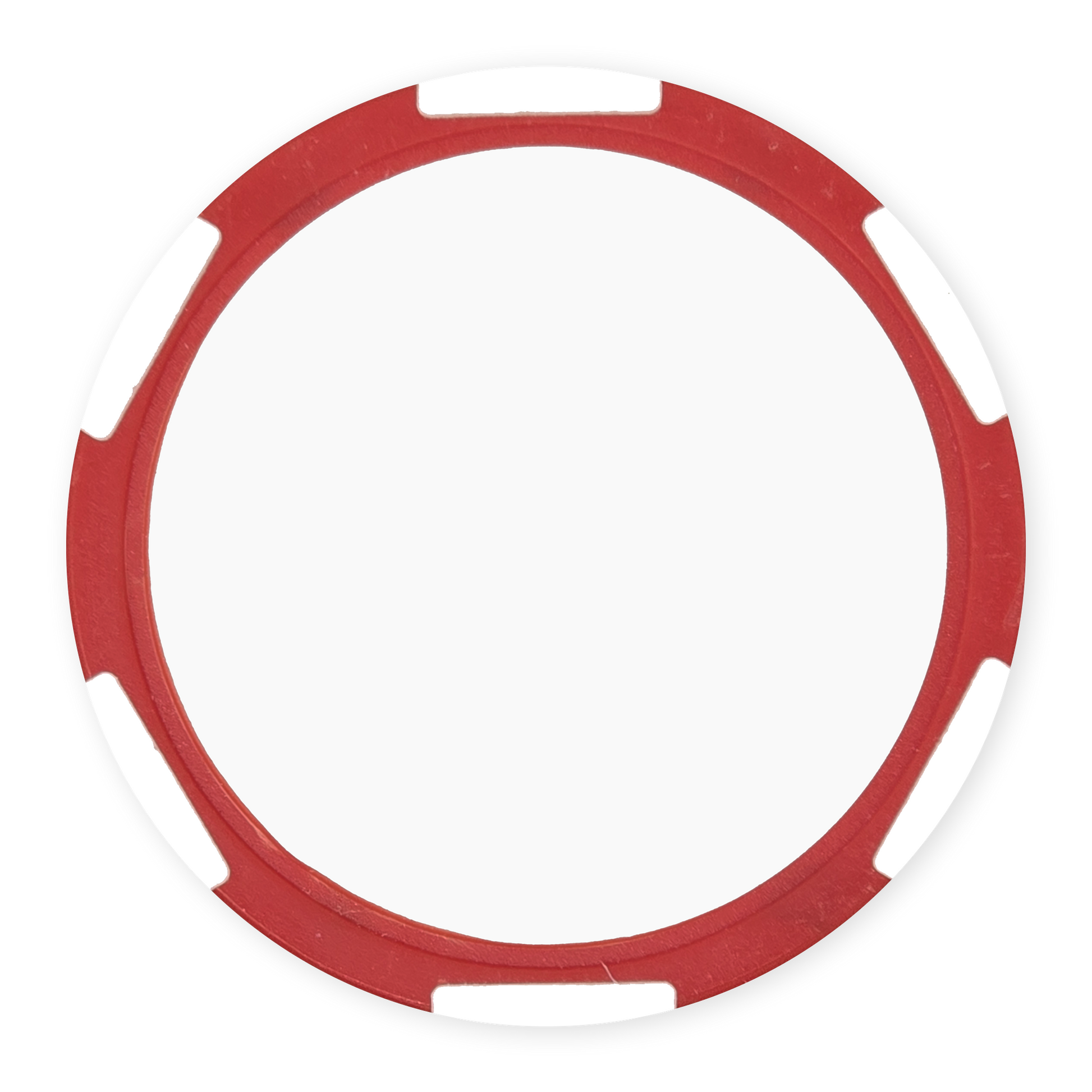 Red 11 gram clay composite poker chip with six stripes, UV direct print ready

