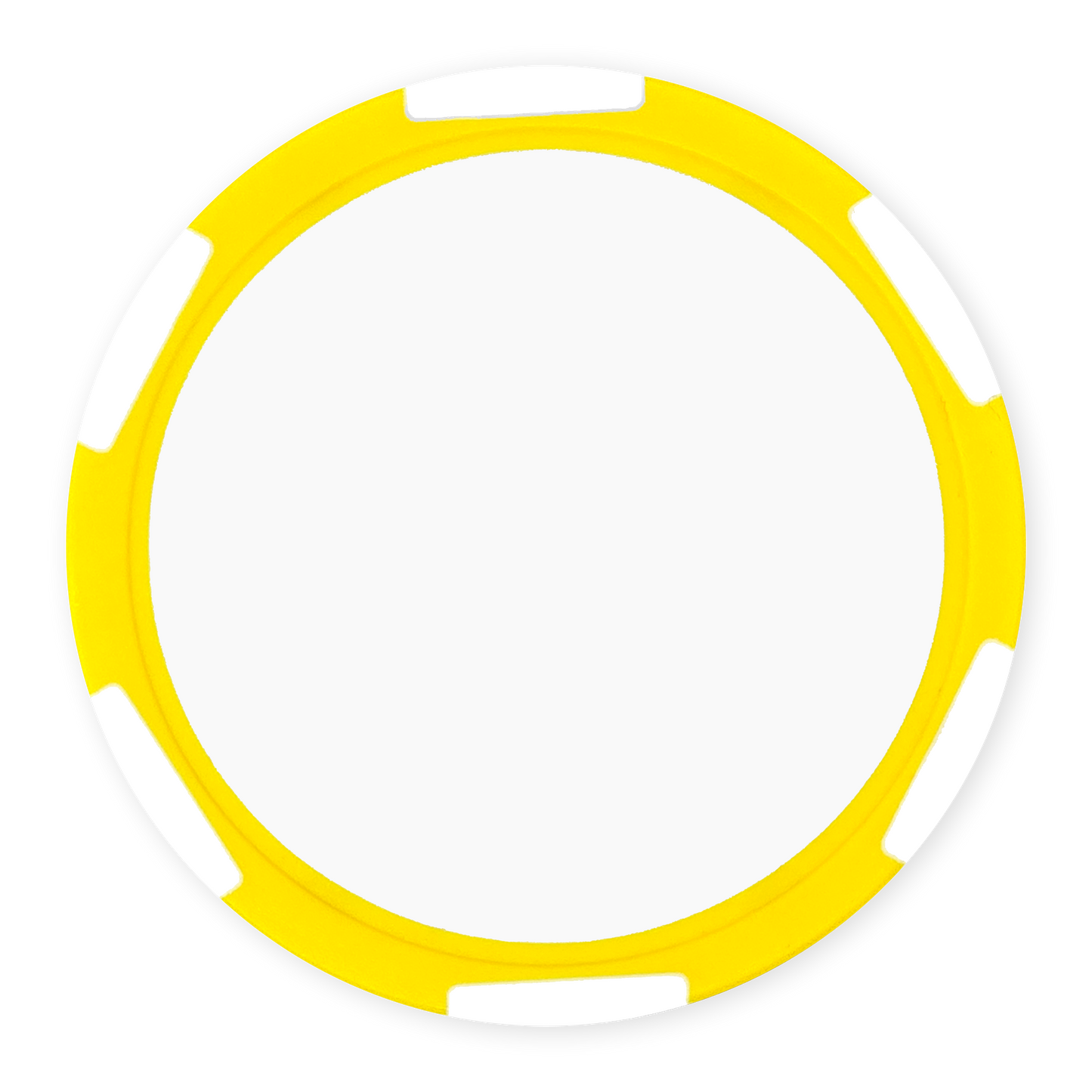 Yellow 11 gram clay composite poker chip with six stripes, UV direct print ready
