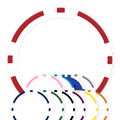 8-Stripe Blank Poker Chips Sample Pack – 11.5g – UV & Insert Ready – Recessed Center