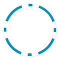 8-Stripe Blank Poker Chips (11.5g) – Insert Ready + UV Direct Print Ready - Baby Blue