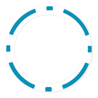 8-Stripe Blank Poker Chips (11.5g) – Insert Ready + UV Direct Print Ready - Baby Blue