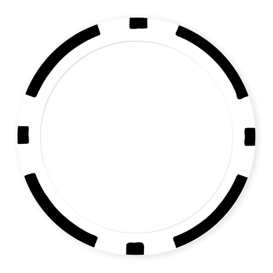 Black 8-Stripe 11 .5 gram clay composite poker chip , UV direct print & insert ready