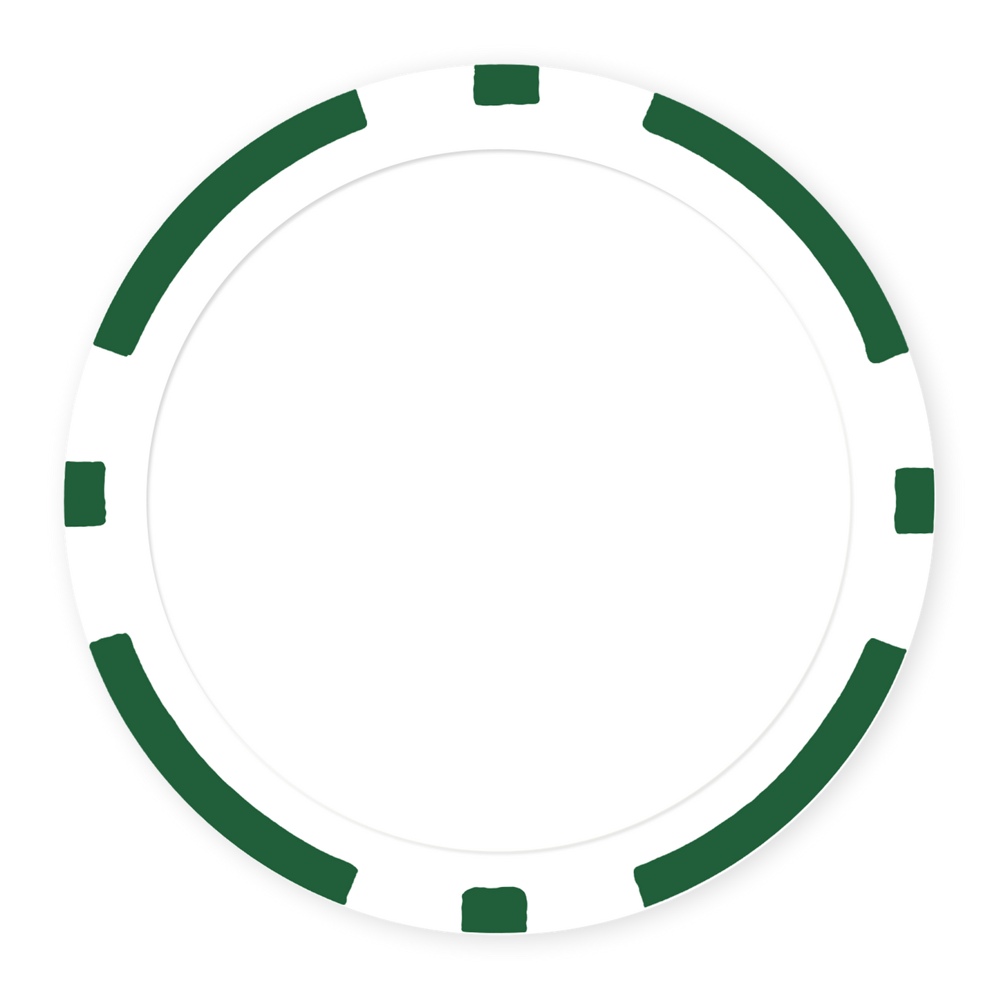 Green 8-Stripe 11 .5 gram clay composite poker chip , UV direct print & insert ready